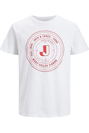 JACK & JONES PLUS Male JCOVIBES Front Tee SS Crew Neck PLS T-Shirt, White, 5XL
