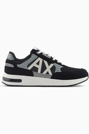 Armani Exchange Male Dusseldorf Embossed Geometric Motifs, Lace up Sneaker, Multicolor, 46