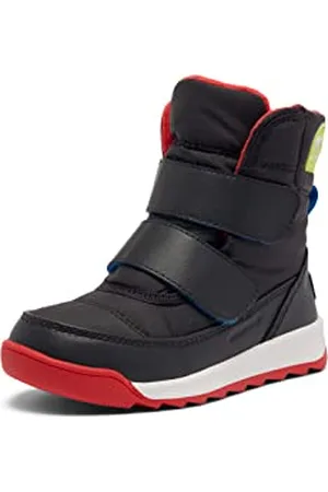 sorel Kinder Unisex Winterstiefel, CHILDRENS WHITNEY II STRAP WP , Grau Jet X Poppy Red , 23 EU
