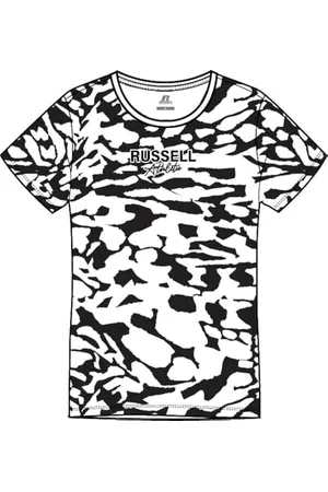 Russell Athletic A31231-IO-099 Edith-S/S Crewneck AOP Tee Shirt T-Shirt Damen Black Größe L