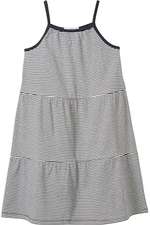 TOM TAILOR Mädchen Kinder Jersekleid mit Muster , Navy White Even Stripe, 92/98