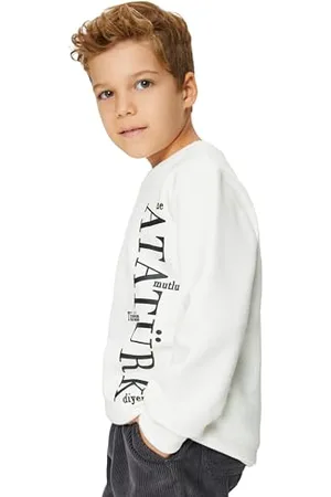 Koton Boys Atatürk Printed Sweatshirt Long Sleeve Crew Neck Cotton