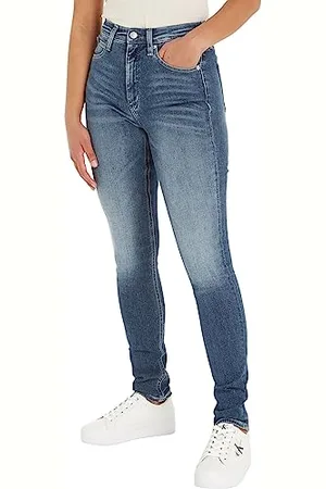 Calvin Klein Jeans Damen Jeans High Rise Skinny Fit, Blau (Denim Dark), 34W / 34L