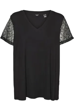 VERO MODA VMCANNE 2/4 V-Neck LACE TOP JRS NOOS CUR