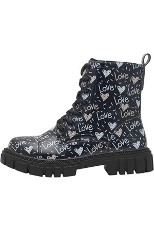 QS by s.Oliver Mädchen Winterstiefeletten zum Schnüren Gefüttert Wasserabweisend, Schwarz ( .), 36 EU