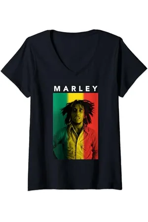 Bob Marley Official Rasta Fade Legend Photo T-Shirt mit V-Ausschnitt