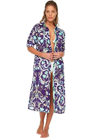 Trendyol Damen & Blumenmuster Voile Kimono Kaftan, , M EU