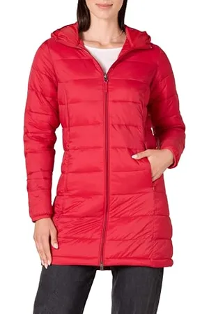 Amazon Damen Leichter, wasserabweisender, verstaubarer Regular-Fit-Daunenmantel mit Kapuze (erhältlich in Plus Size), , XXL