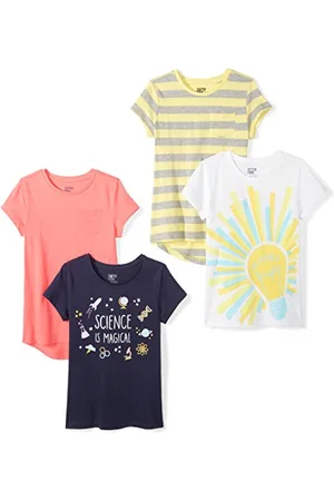 Amazon Mädchen Kurzärmeliges Sport-T-Shirt - Auslauffarben, 4er-Pack, , 2 Jahre