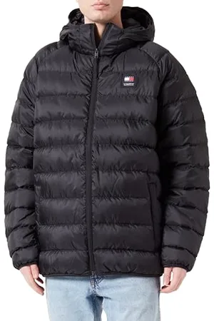 Tommy Hilfiger Herren Daunenjacke Hooded Light Down Jacket Winter, (Black), 3XL
