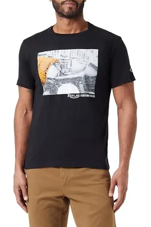 Replay Herren T-Shirt Kurzarm aus Baumwolle, (Schwarz), XS