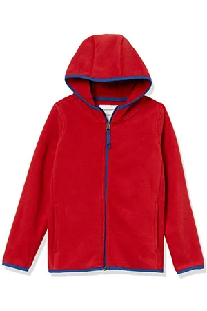 Amazon Jungen Polar-Fleecejacke mit durchgehendem Reißverschluss und Kapuze, , 11-12 Jahre