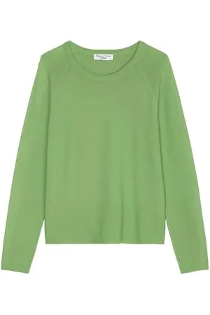 Marc O’ Polo Marc OߴPolo Denim Damen Pullover aus Bio-Baumwolle mit Rundhalsausschnitt, Grün , M