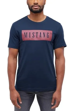 Mustang Herren T-Shirt Austin - Regular Fit S-3XL Weiss Schwarz Gün Baumwolle, Größe:L, Farbe: