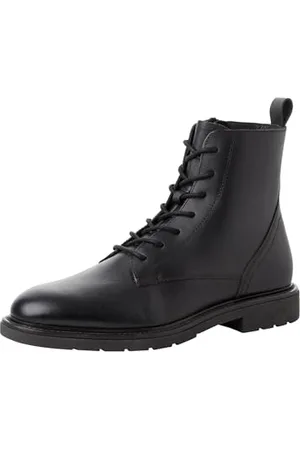 Marco Tozzi By Guido Maria Kretschmer Herren Stiefeletten zum Schnüren aus Leder mit Reißverschluss, (Black), 42 EU