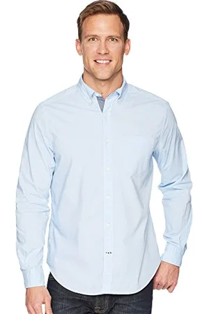 Nautica Herren-Hemd mit klassischer Passform, Stretch, solide Lange Ärmel, Button-Down-Hemd, Powder Blue, XX-Large