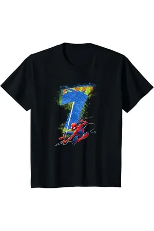 Marvel Kinder Super Heroes Spider-Man 7 Year Old Seventh Birthday T-Shirt