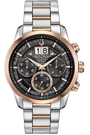 BULOVA Herren Chronograph Quarz Uhr mit Edelstahl Armband 98B335