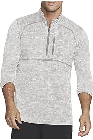 Skechers Herren On The Road 1/4 Zip T-Shirt, Grey, XXL
