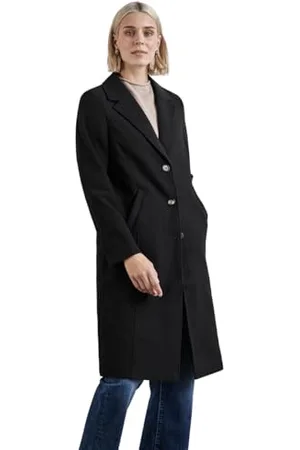 Street one Damen A201958 Mantel in Woll-Optik, Black, 34