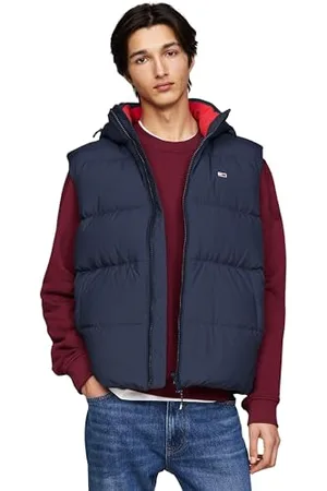 Tommy Hilfiger Herren Weste Essential Down Vest mit Kapuze, (Dark Night Navy), M