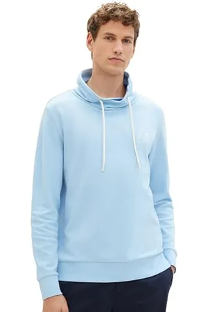 TOM TAILOR Herren Snood Sweatshirt mit Print, blue beige inject stripe, M