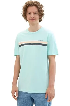 TOM TAILOR Herren T-Shirt mit Logo-Print aus Baumwolle, , XS
