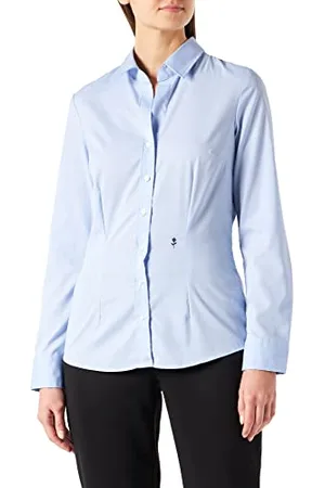 Seidensticker Damen City Langarm Slim Fit Uni Bügelfrei Bluse, , 34