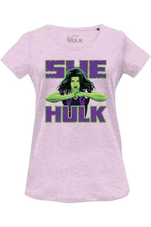 Marvel Damen Woshehuts005 T-Shirt, Rosa meliert, Large