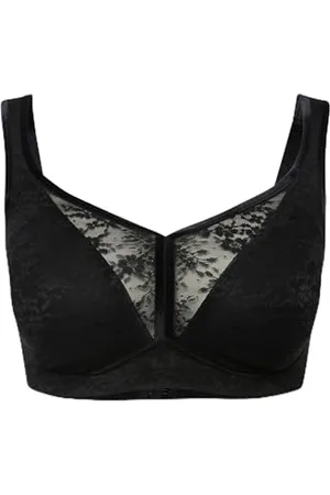 Ulla Popken Damen Minimizer, Wireless, foamcup, Jaquard 830098 BH, , 85C