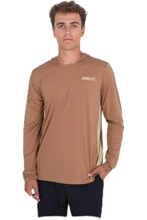 Hurley Herren H2o-dri Atticus Ii UPF Ls Hooded Top Rash-Guard-Shirt, , S 7-9