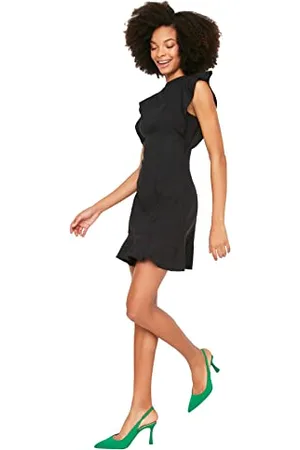 Trendyol Damen Detailliertes Rüschenkleid Kleid Tag/Nacht, , 38