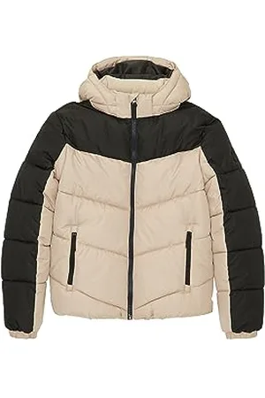 TOM TAILOR Jungen 1038540 Puffer Winterjacke mit Abnehmbarer Kapuze, 12628-paving Stone, 140
