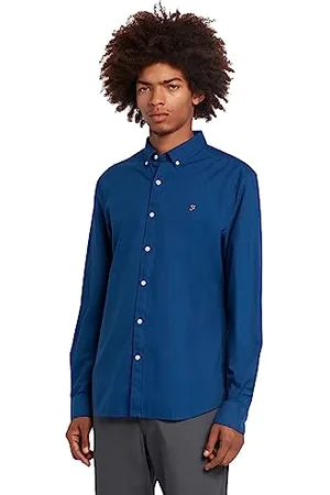 Farah Herren Brewer Slim FIT Cotton Oxford Shirt Hemd, , L