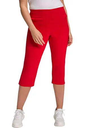 Ulla Popken Damen Bengalin-Capri Hosen, , 42W / 32L
