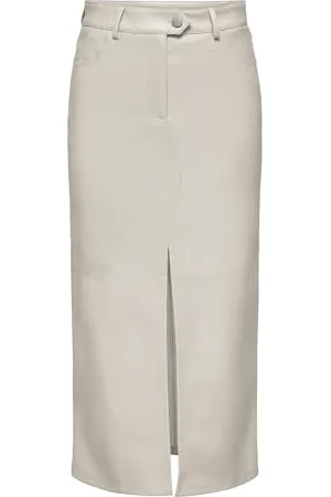 ONLY Damen ONLRIMA Faux Leather Long Skirt OTW Rock, , 40