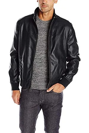 Tommy Hilfiger Herren-Bomberjacke aus glattem Lamm-Kunstleder, ungefüllt - - XX-Large