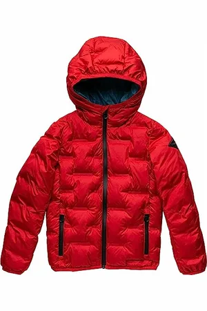 Replay Jungen Jacke Winterjacke mit Kapuze, (Rot), 8 Jahre