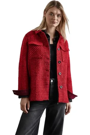 Street one Damen A212326 Karierte Bouclé Jacke, , 46