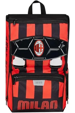 7 for all Mankind Erweiterbarer Schulrucksack Fußball – Path of Victory, rot – Doppelter Rucksack mit Reißverschluss und mit Trinkflaschenhalter, Kinderrucksack, , Taglia unica, Erweiterbarer