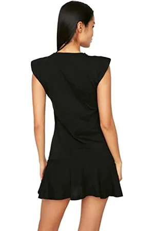 Trendyol Damen Casked Volume Gestricktes Kleid Dress, , L EU