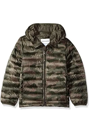 Amazon Jungen Leichte, Wasserabweisende, verstaubare Kapuzenjacke, , 10 Jahre