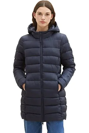 TOM TAILOR Damen 1038551 Lightweight Steppmantel mit Kapuze, 10668-sky Captain Blue, M