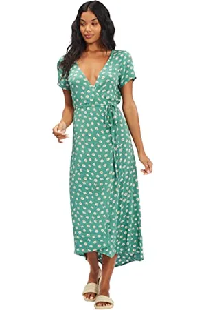 Billabong Damen Wrap Front Midi Length Dress Lässiges Kleid, , Klein