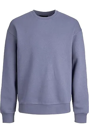 JACK & JONES Herren Basic Sweater | Langarm Shirt Rundhals Pullover | Warmer Jumper ohne Kapuze JJESTAR, Farben:Blau, Größe Pullover:S