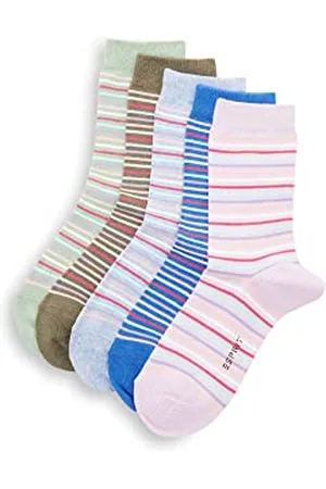 ESPRIT Unisex Kinder Multi Stripe 5-Pack Socken Nachhaltige Biologische Baumwolle dünn gemustert 5 Paar