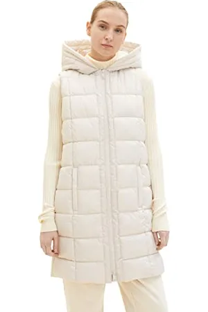 TOM TAILOR Damen 1036943 Lightweight Steppweste Longstyle mit Kapuze, , XXL