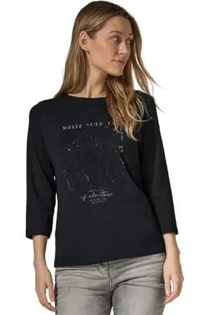 CECIL Damen B322480 Shirt Mit Glitzer-Motiv, , S EU