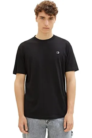 TOM TAILOR Herren 1037655 Slim Fit T-Shirt in Unifarben aus Baumwolle, 29999-Black, M