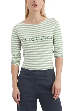 Marc O’ Polo Marc OߴPolo Damen Langarmshirt aus Bio-Baumwolle gestreift, Mehrfarbig (Multi), M